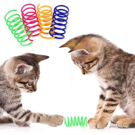 Cat Spring Toy,Spring Cat Toy,Spiral Spring Toy,Colorful Spring Cat Toy,Interactive Cat Toy,Flexible and Transformable Jumping Toy,Cat Chewing Toys,4 PCS