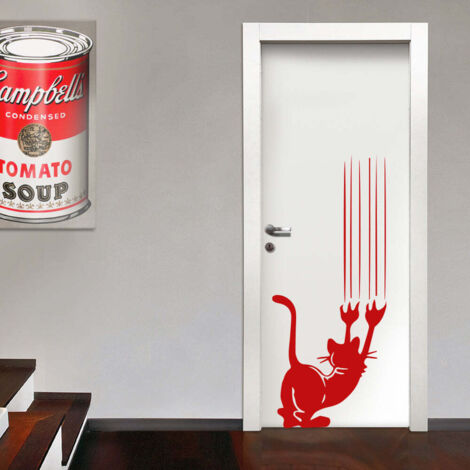 CAT - Sticker mural en vinyle 55x130 cm - Couleur : Rouge