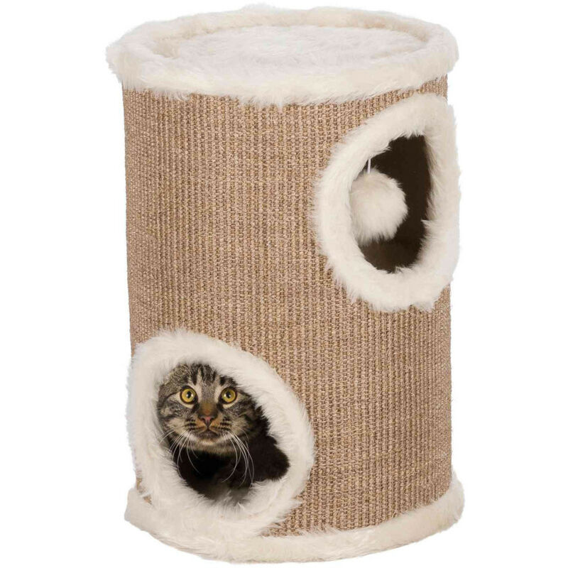 Trixie - Cat Tower Edoardo. ø 33 cm x 50 cm de hauteur. couleur taupe.