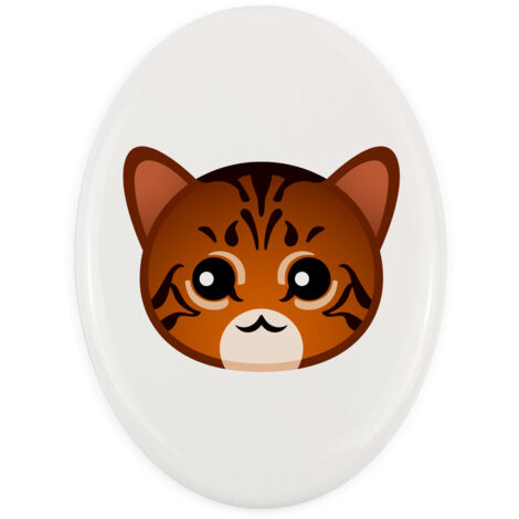 Cat toyger - lapide in ceramica con grafica e iscrizione di Art-Dog
