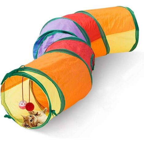 Cat Toys Tunnel pour chat, fabriqué en ultra-résistant, peut être utilisé pour les chats, les lapins, les chiots et les furets, style S, 48,4 "9,8"
