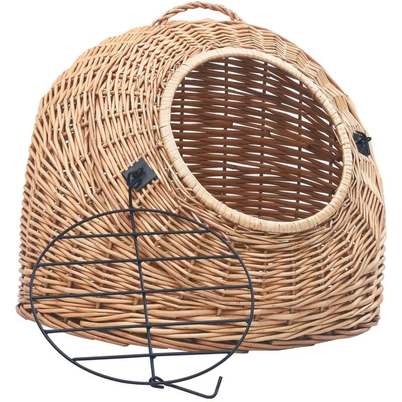 Cat Transporter 60x45x45 cm Natural Willow Vidaxl