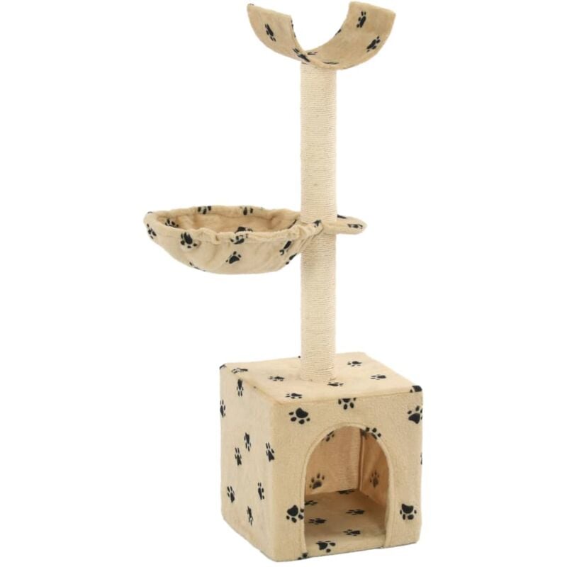 Vidaxl - Cat Tree with Sisal Scratching Posts 105 cm Paw Prints Beige