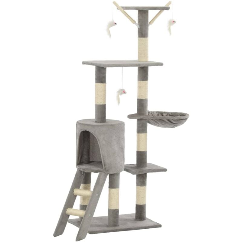 Vidaxl - Cat Tree with Sisal Scratching Posts 138 cm Grey