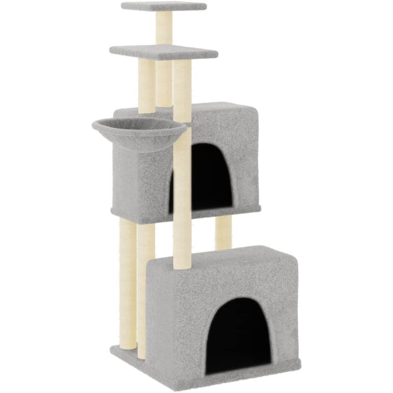 Vidaxl - Cat Tree With Sisal Scratching Posts Light Grey 122 Cm Grey