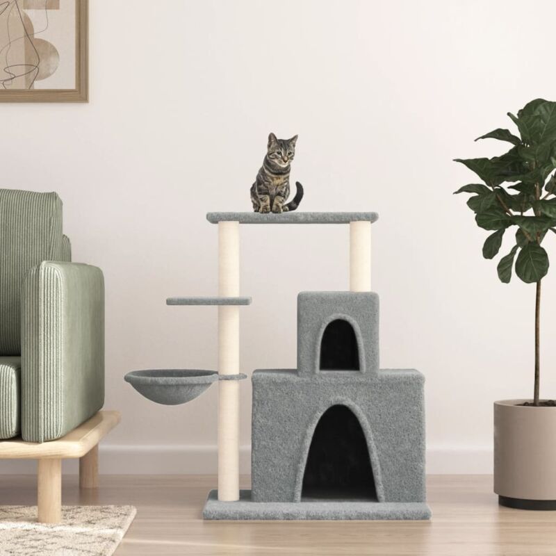 Cat Tree With Sisal Scratching Posts Light Grey 83 Cm Vidaxl
