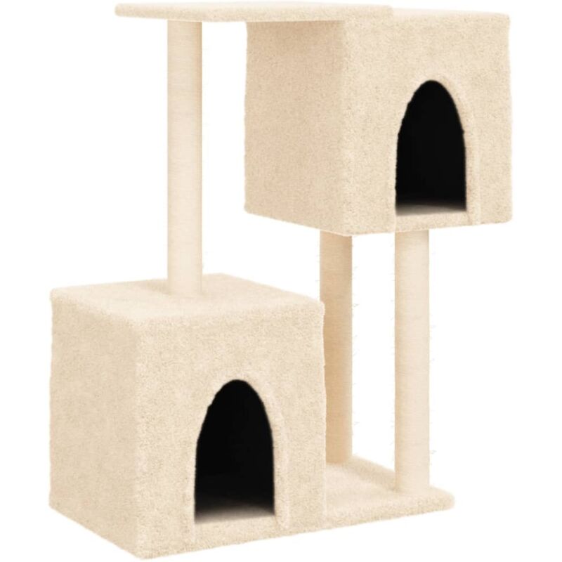 Cat Tree With Sisal Scratching Posts Cream 86 Cm Vidaxl