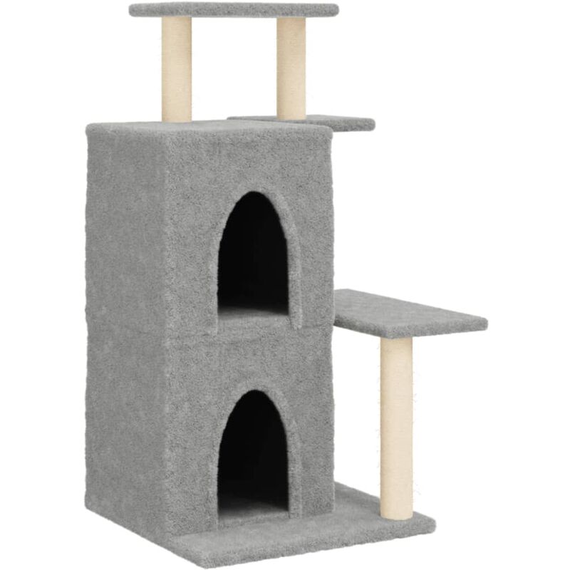 Cat Tree With Sisal Scratching Posts Light Grey 97 Cm Vidaxl