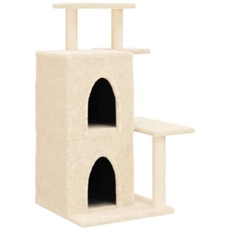 Cat Tree with Sisal Scratching Posts Cream 97 cm vidaXL