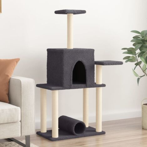Cat Tree with Sisal Scratching Posts Dark Grey 122 cm vidaXL
