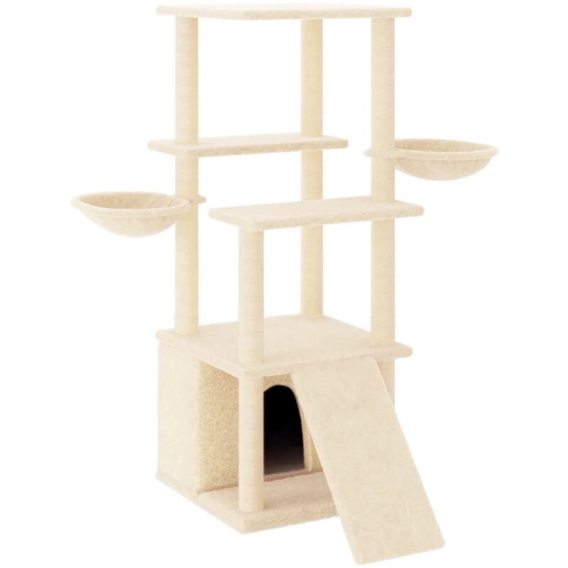 Vidaxl - Cat Tree With Sisal Scratching Posts Cream 133 Cm
