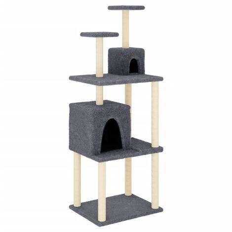 Cat Tree with Sisal Scratching Posts Dark Grey 167 cm vidaXL