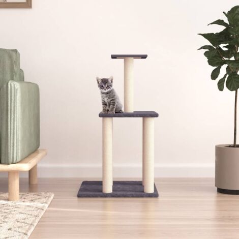 Cat Tree with Sisal Scratching Posts Dark Grey 85.5 cm vidaXL