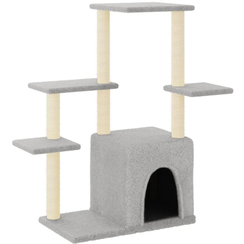 Cat Tree With Sisal Scratching Posts Light Grey 97.5 Cm Vidaxl