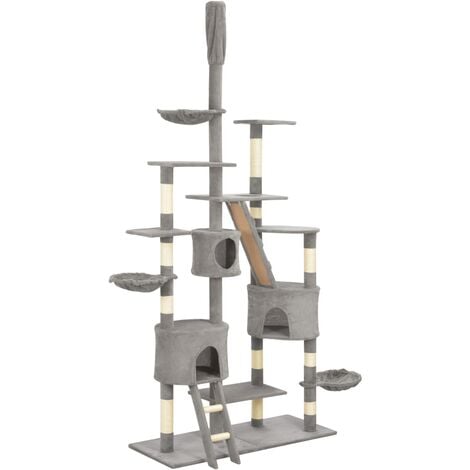 Cat Tree with Sisal Scratching Posts Grey 255 cm - Grey