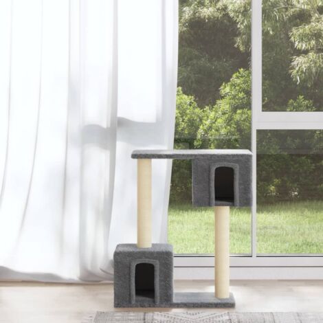 Cat Tree with Sisal Scratching Posts Light Grey 60 cm vidaXL