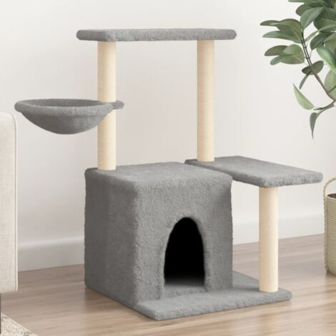Cat Tree with Sisal Scratching Posts Light Grey 83 cm vidaXL