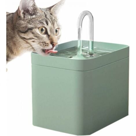 CYSLMUK Cat Water Fountain, Ultra Quiet 1.5L Wireless Cat Water Fountain, Cat Pet Water Fountain with Filter for Cats Birds Dogs