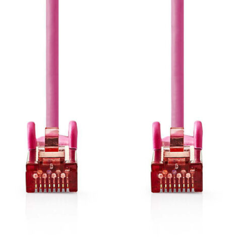 CAT6 Netzwerkkabel  RJ45 Stecker  RJ45 Stecker  S/FTP  15,0 m  Rund  LSZH  Rosa  Kunststoffbeutel