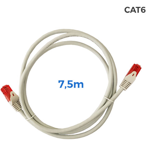 Cat.6 UTP Kabel RJ45 Kupfer LSZH Patchkabel, grau, 7,5m  56037