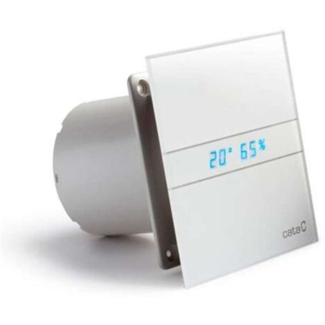 Cata Lüftungsgerät mit einflutigem Luftstrom, Timerfunktion, Frontplatte aus weißem Glas (E120GTH)