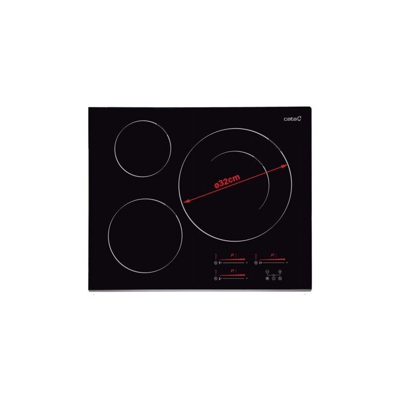 Cata - Placa de Inducción 63cm 3 Zonas 8063400 Negro