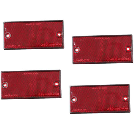 Catadioptre rectangulaire 105x48 mm rouge 2 trous (Lot de 4 )