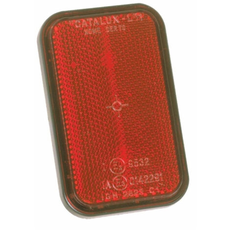 Catadioptre rectangulaire 98x62 mm rouge avec 2 vis et écrous M6 (Lot de 4 )