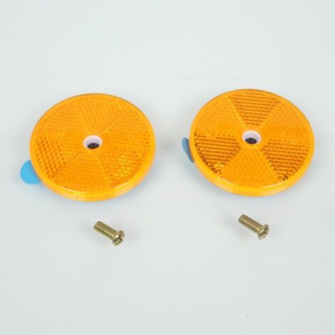 Catadioptre réflecteur homologué RMS orange rond Ø60mm à coller