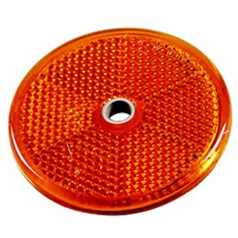 Catadioptre, Rond Orange. 1 Trou De Fixation. ø 60 Mm.