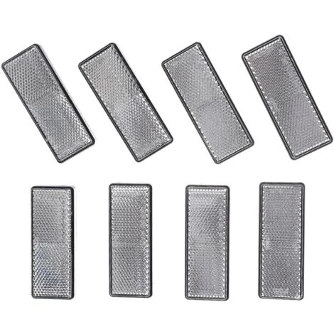 Catadioptres Adhésif Blanc, Catadioptre Rectangulaire pour Remorque Arrière Réflecteur Rectangulaire de Sécurité Coller sur pour Caravane Camion ou Machines Agricoles Paquet de 8
