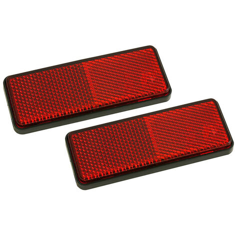 Catadioptres rouges 57x40 mm – Lot de 2 pièces – Dispositifs de sécurité pour remorque – Réflecteurs haute visibilité – Abtech