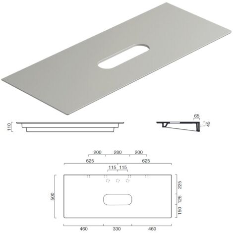 Catalano Ceramic Top 125 cemento satinato 125X50 cm 0831250023