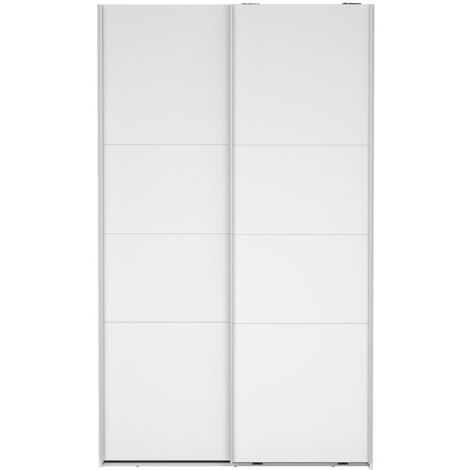 Catania Kleiderschrank 201x119x65cm, 2 Schiebetüren weiß.