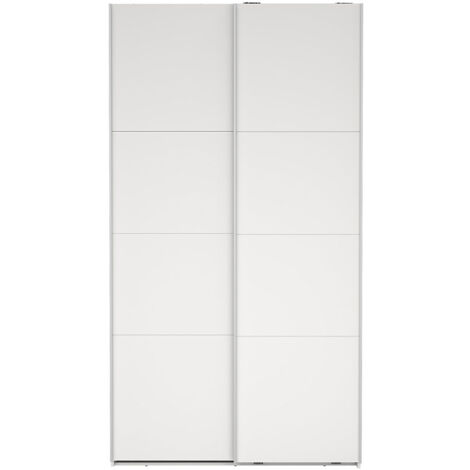 Catania Kleiderschrank 221x119x67cm, 2 Schiebetüren weiß.