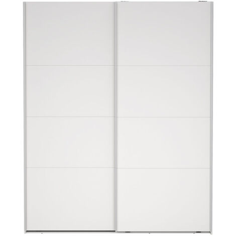 Catania Kleiderschrank 221x179x65cm, 2 Schiebetüren weiß.