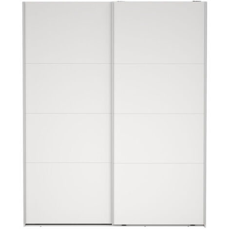 Catania Kleiderschrank 221x179x65cm, 2 Schiebetüren weiß.