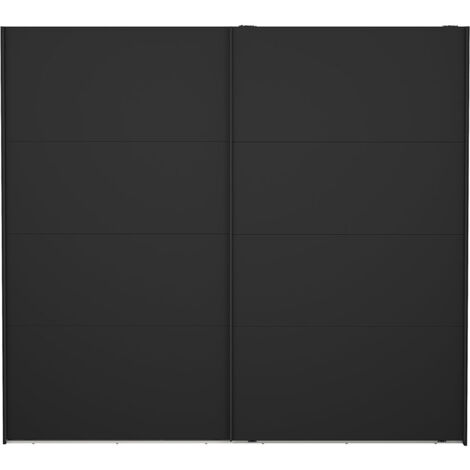 Catania Kleiderschrank 221x244x67cm, 2 Schiebetüren matt schwarz.