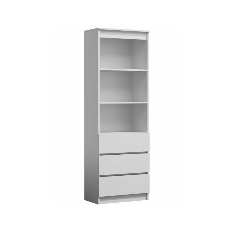 Topeshop – Bibliothèque moderne 3 tiroirs 2 étagères – Dimensions 180x60x35 cm – Structure en panneaux mélaminés – Rangement efficace salon bureau Topeshop – Bibliothèque moderne 3 tiroirs 2 étagères – Dimensions 180x60x35 cm – Structure en panneaux mélaminés – Rangement efficace salon bureau