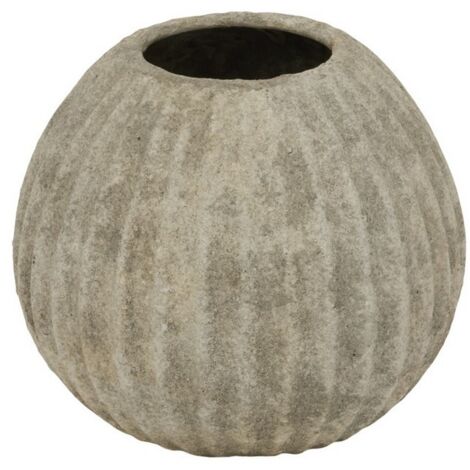 Catania Round Vase - Ceramic - L22 x W22 x H18 cm - Light Grey