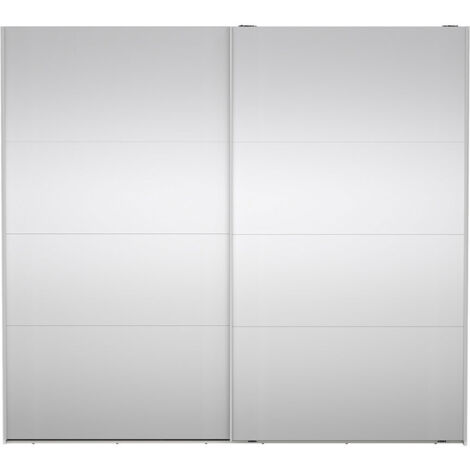 Catania Schiebetürenschrank 2 Türen mit Spiegel 245x220cm weiß.