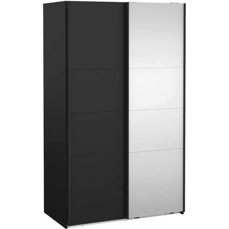 Ebuy24 Catania Schiebetürenschrank 2 Türen 120x200cm Matt Schwarz.