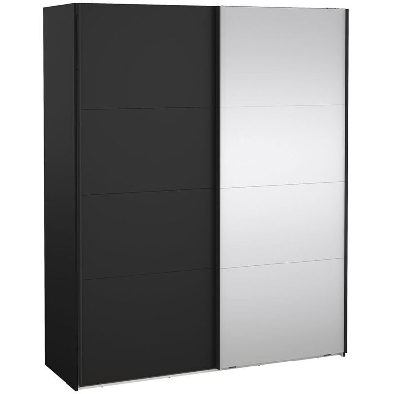 Ebuy24 Catania Schiebetürenschrank 2 Türen 180x220cm Matt Schwarz.