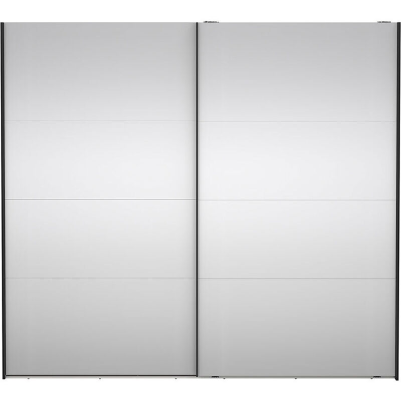 Ebuy24 Catania Schiebetürenschrank 2 Türen Mit Spiegel 245x220cm Matt Schwarz.