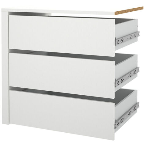 Catania Schubladeneinsatz 3 Schubladen 71,25 cm bis 240 cm Kleiderschrank weiß