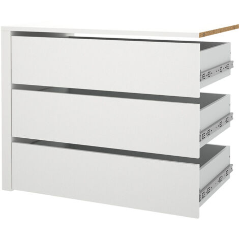 Catania Schubladeneinsatz 3 Schubladen 87 cm bis 180 cm Kleiderschrank weiß