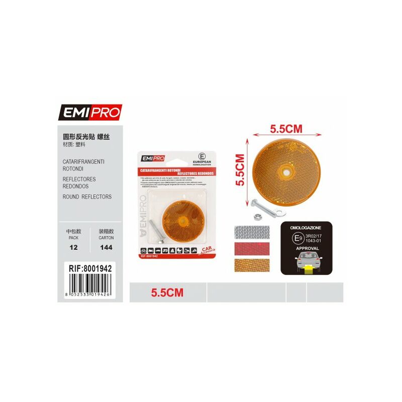 A2zworld - Catarifrangente Rotondo Multiuso per