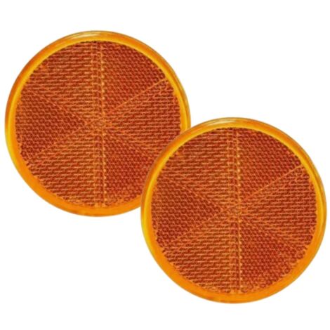 Catarifrangenti Riflettori Rotondi Set 2pz 8cm Fissaggio Adesivo Bici Auto