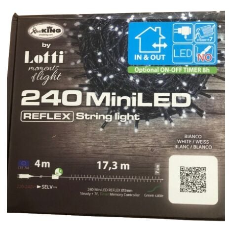 LUMINALPARK Catena 240 miniled bianco 4+17.3m Lotti importex