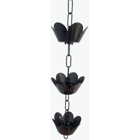 Catena antipioggia decorativa in alluminio, catena antipioggia a forma di coppa di fiori, da appendere ai balconi, tubo di scarico sostitutivo da 1 m